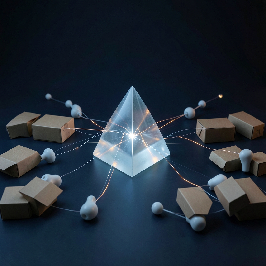 Abstract creator-commerce network connecting social media nodes with retail marketplaces
