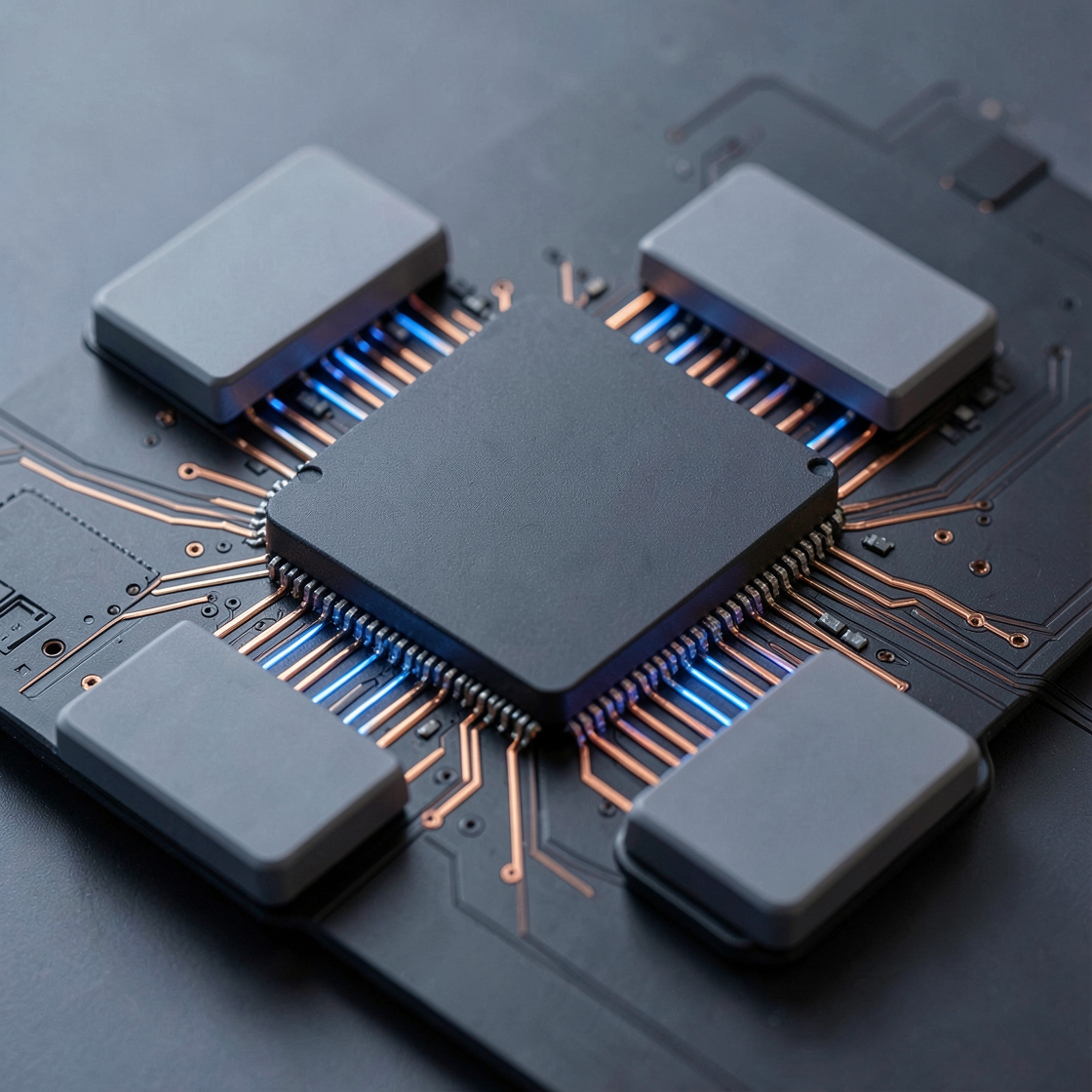 Unbranded mobile processor package surrounded by layered shared cache structures