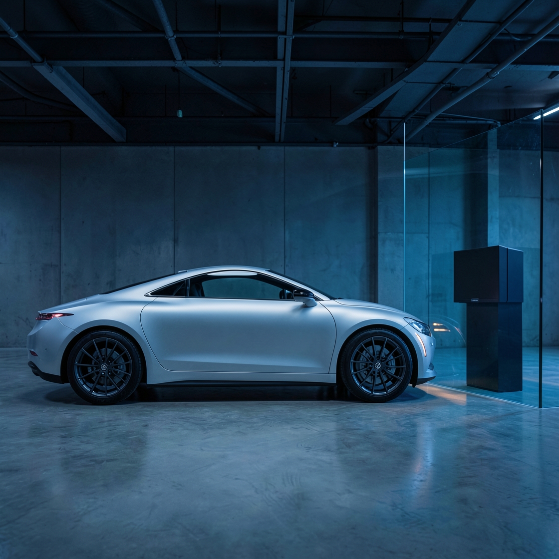 Connected electric vehicle surrounded by secure data links and a guarded digital border